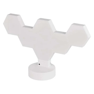 Emos GoSmart Hexagon fehér, 6 részből álló, RGBIC dimmelhető, WiFi LED asztali lámpa