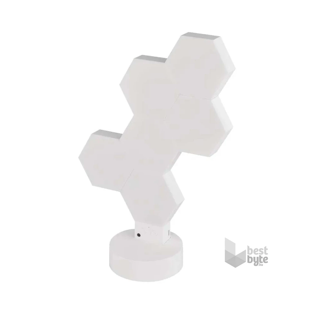 Emos GoSmart Hexagon fehér, 6 részből álló, RGBIC dimmelhető, WiFi LED asztali lámpa