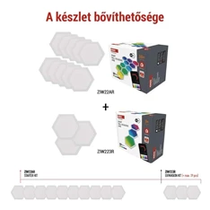Emos GoSmart Hexagon, indító készlet, 10 rész, 19 W, RGBIC dimmelhető, WiFi LED lámpa