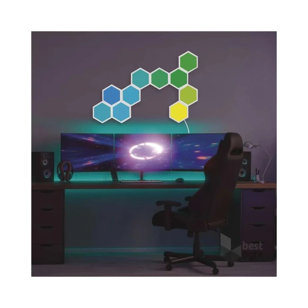 Emos GoSmart Hexagon, kiegészítő készlet,3 rész, 1,8 W, RGBIC dimmelhető, WiFi LED lámpa