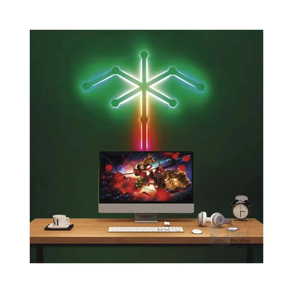Emos GoSmart Lines fehér, 9 részből álló, 34 W, RGBIC dimmelhető, WiFi LED lámpa