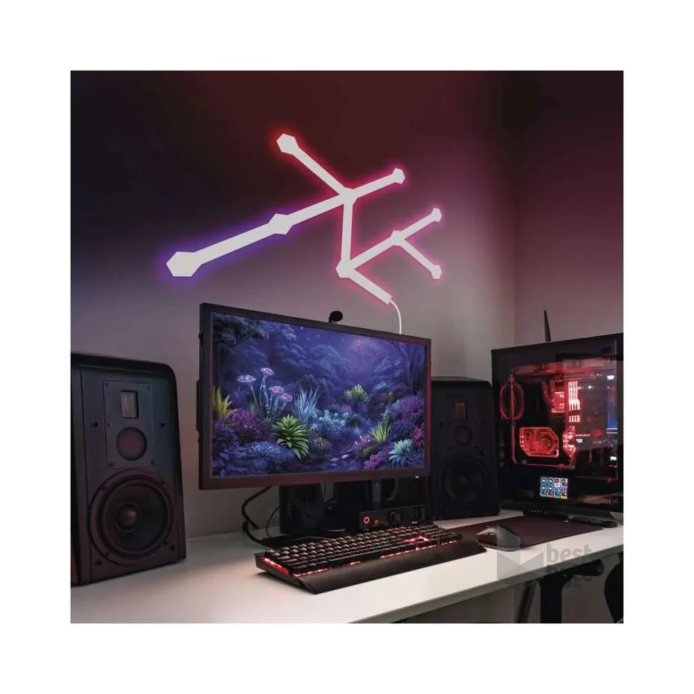 Emos GoSmart Lines fehér, 9 részből álló, 34 W, RGBIC dimmelhető, WiFi LED lámpa