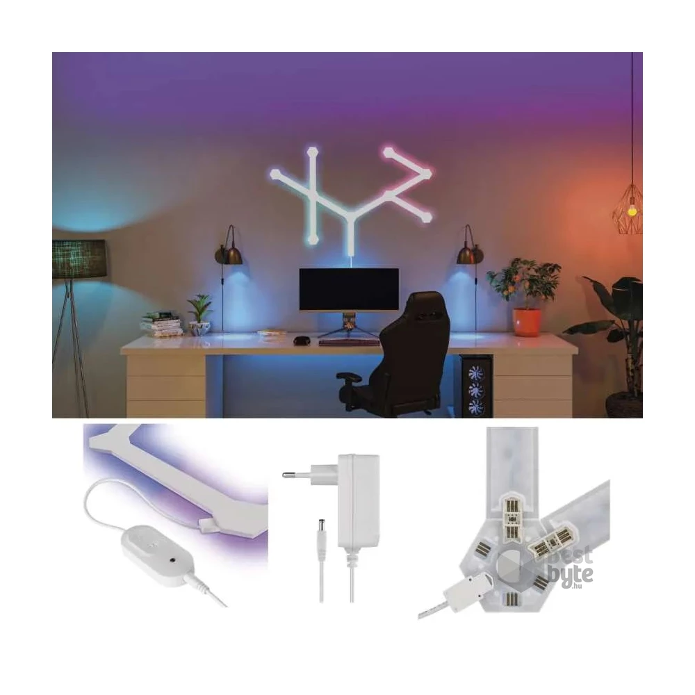 Emos GoSmart Lines fehér, 9 részből álló, 34 W, RGBIC dimmelhető, WiFi LED lámpa