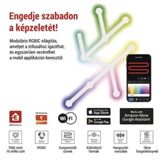 Emos GoSmart Lines fehér, 9 részből álló, 34 W, RGBIC dimmelhető, WiFi LED lámpa