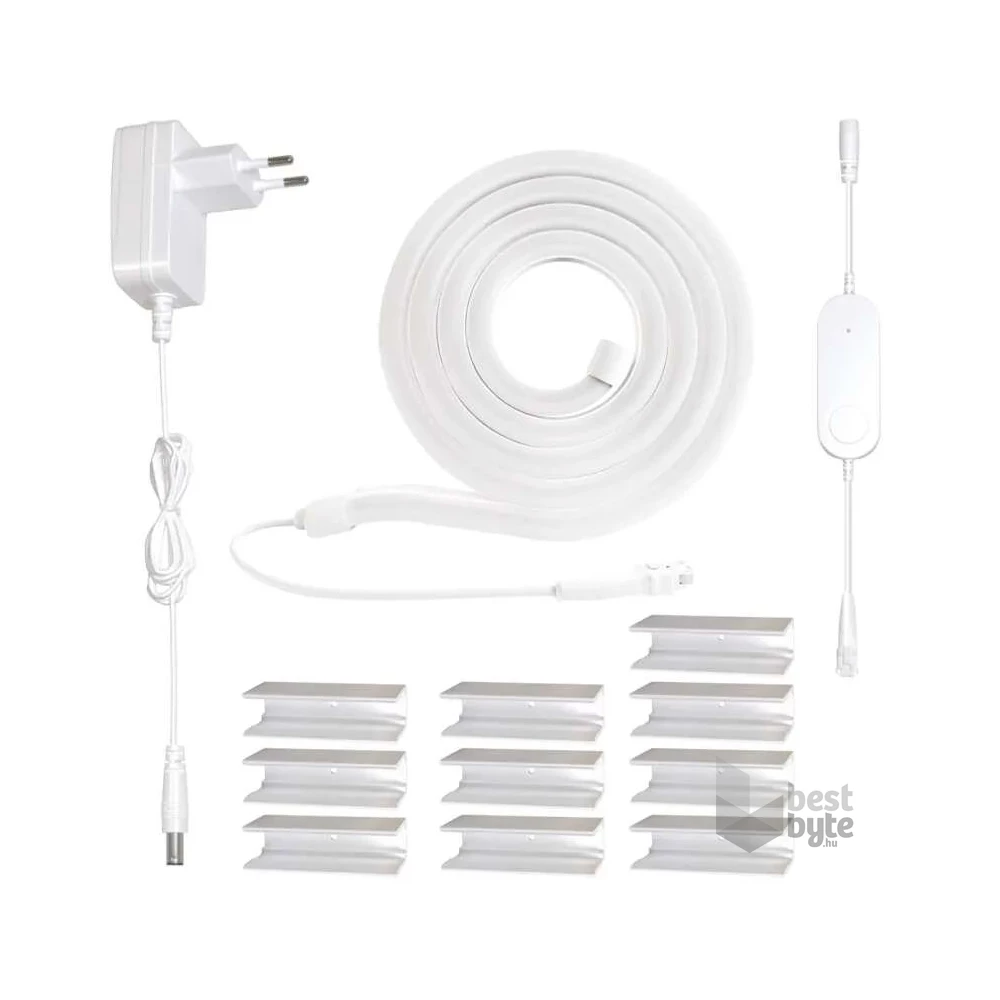 Emos GoSmart NEON fehér, 3 m, 24 W, RGBIC dimmelhető, WiFi LED szalag