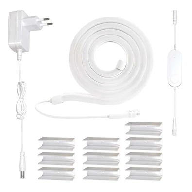 Emos GoSmart NEON fehér, 3 m, 24 W, RGBIC dimmelhető, WiFi LED szalag