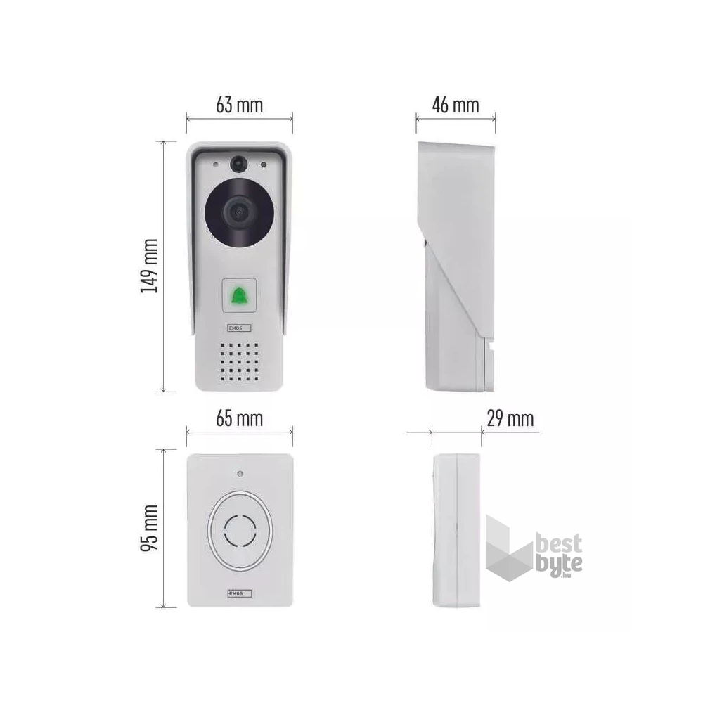 Emos H4030 GoSmart IP-09D DC vezeték nélküli akkumulátoros/napelemes wifi video kaputelefon