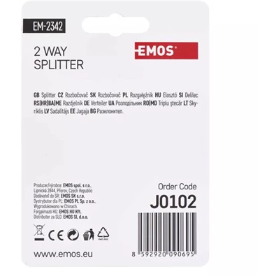 Emos J0102 EM2342 2 utas antenna elosztó