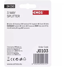 Emos EM2343 3-as F csatlakozós antenna elosztó