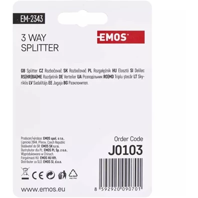 Emos EM2343 3-as F csatlakozós antenna elosztó
