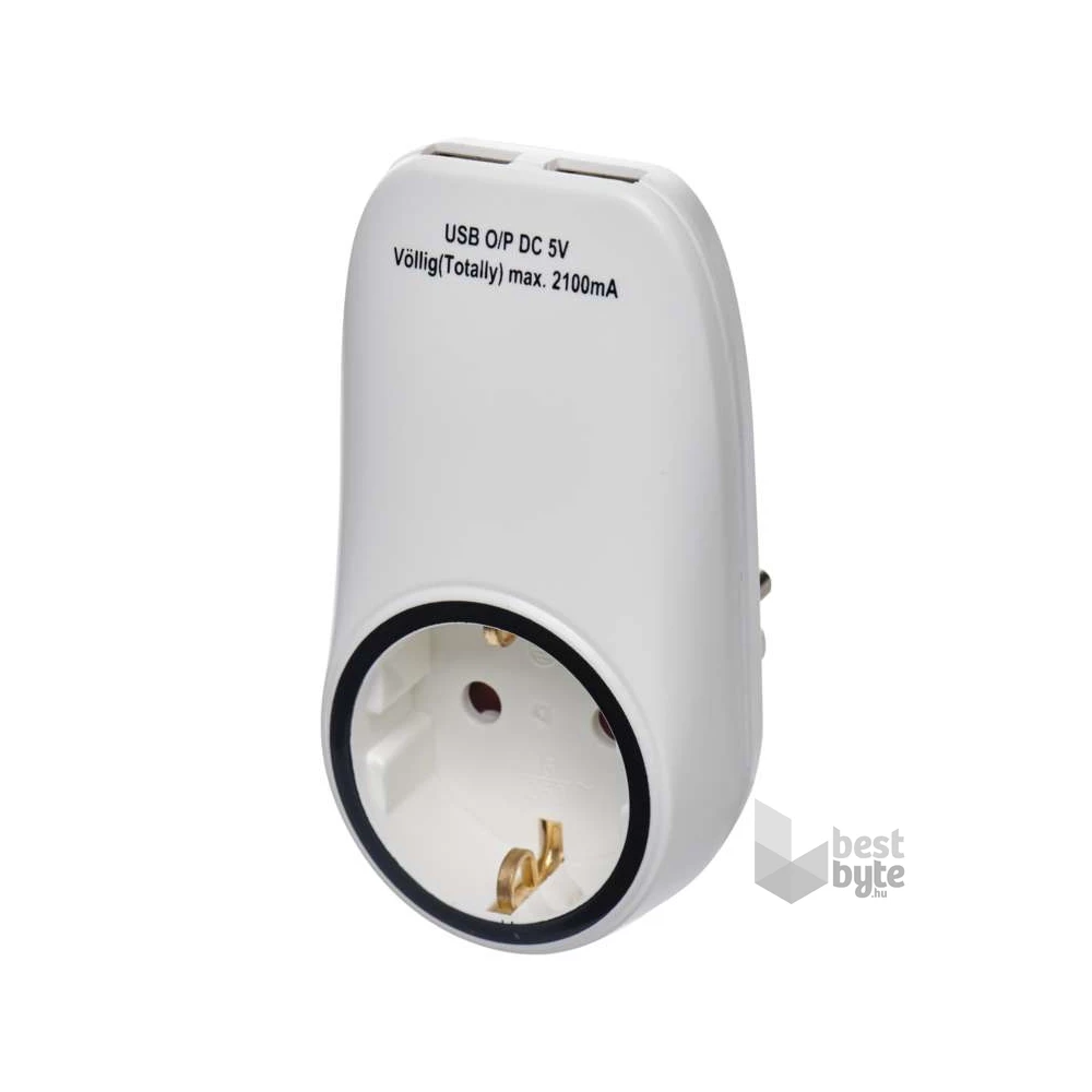 Emos P0072 fehér USB-s aljzat elágazó