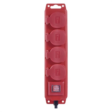 Emos P14251 4 aljzat 5méter 1,5mm2 kapcsolós piros kültéri hosszabbító