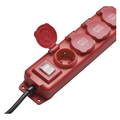 Emos P14251 4 aljzat 5méter 1,5mm2 kapcsolós piros kültéri hosszabbító