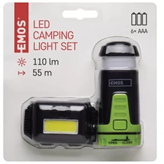 Emos P4007 COB LED fejlámpa készlet + mini kempinglámpa