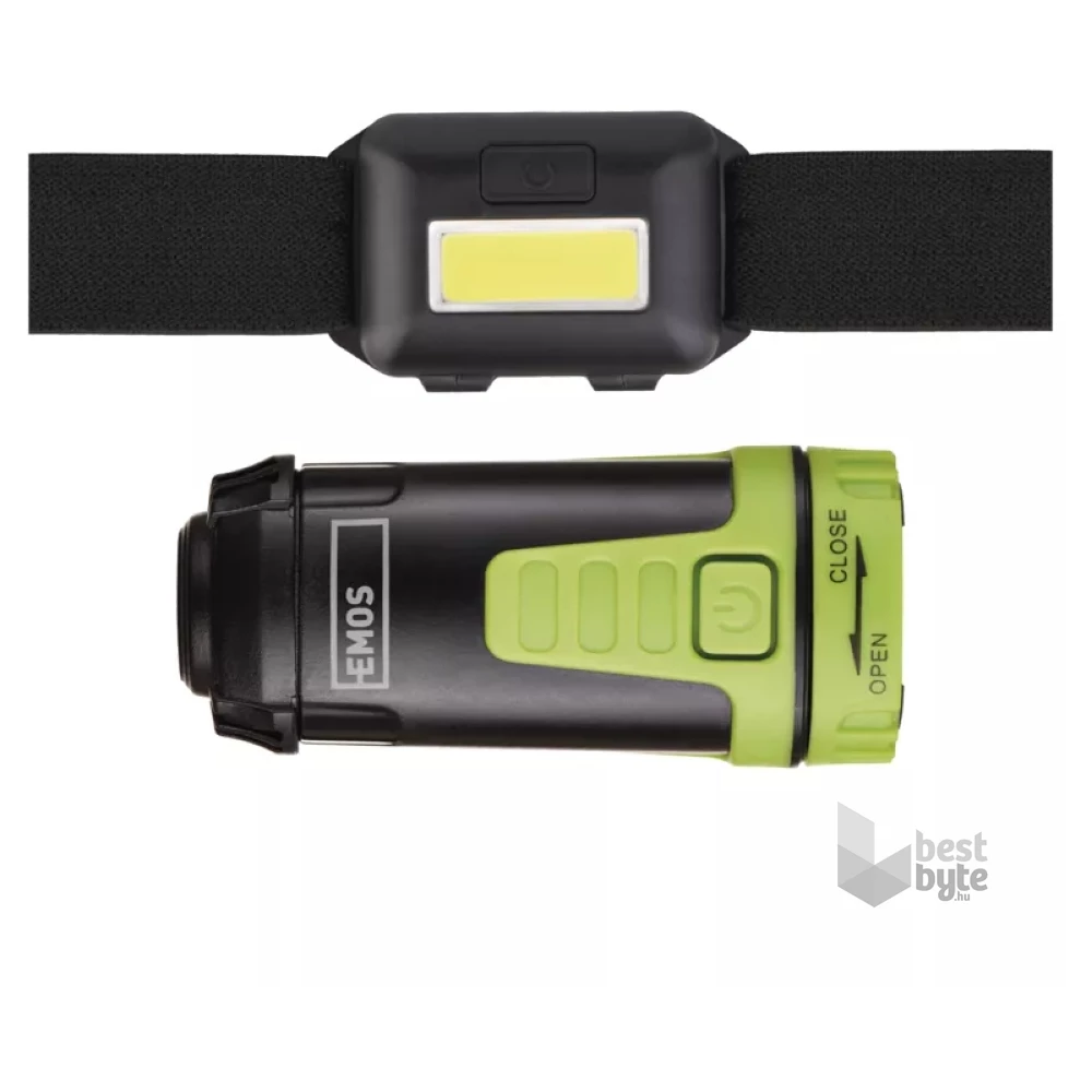Emos P4007 COB LED fejlámpa készlet + mini kempinglámpa