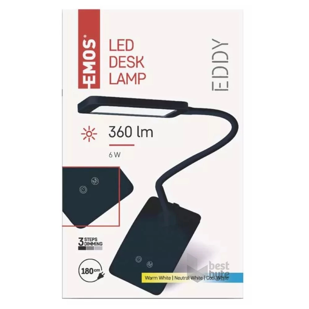 Emos Z7599B Eddy fekete asztali LED lámpa