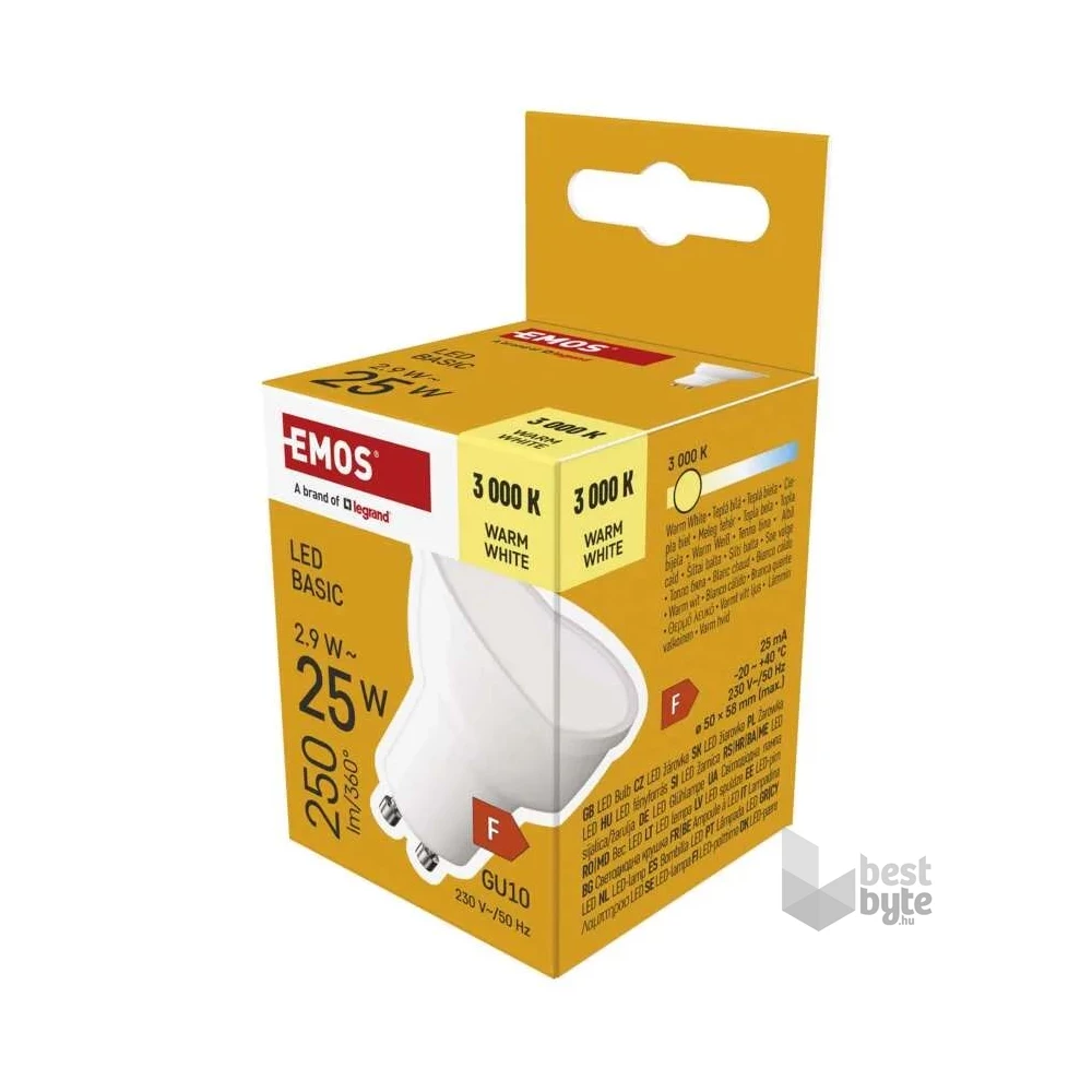 Emos ZL8F02 GU10/2,9 W (25 W)/250 lm/meleg fehér LED izzó