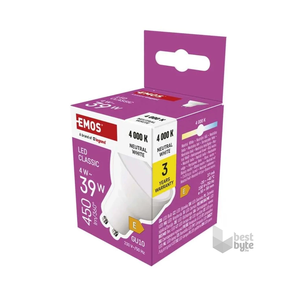 Emos ZQ8E23 classic MR16 4W 450 lm GU10 LED izzó