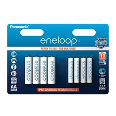 Panasonic Eneloop 4x1900mAh AA ceruza és 4x750mAh AAA mikro ceruza akkumulátor csomag