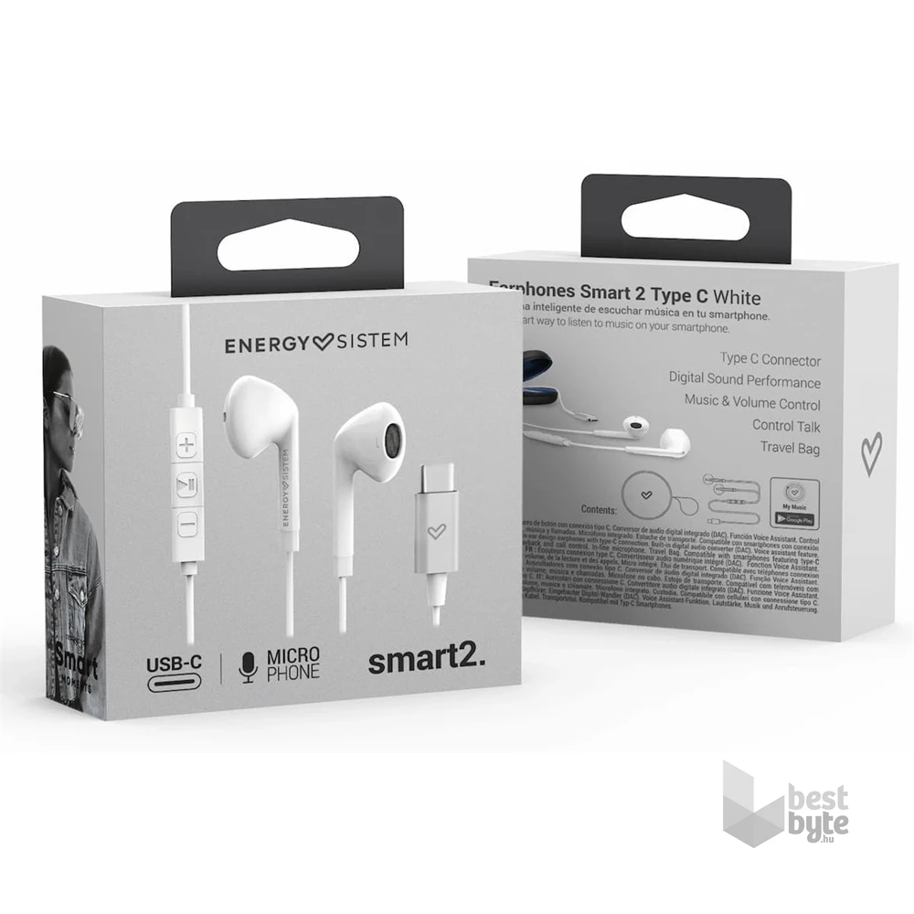 Energy Sistem EN 448999 Earphones Smart 2 Type C fehér fülhallgató