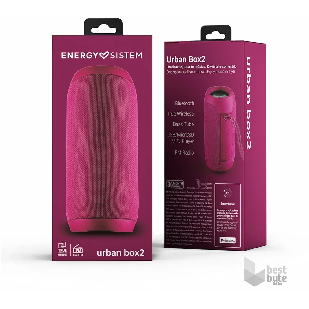 Energy Sistem EN 449347 Urban Box 2 Magenta Bluetooth hangszóró