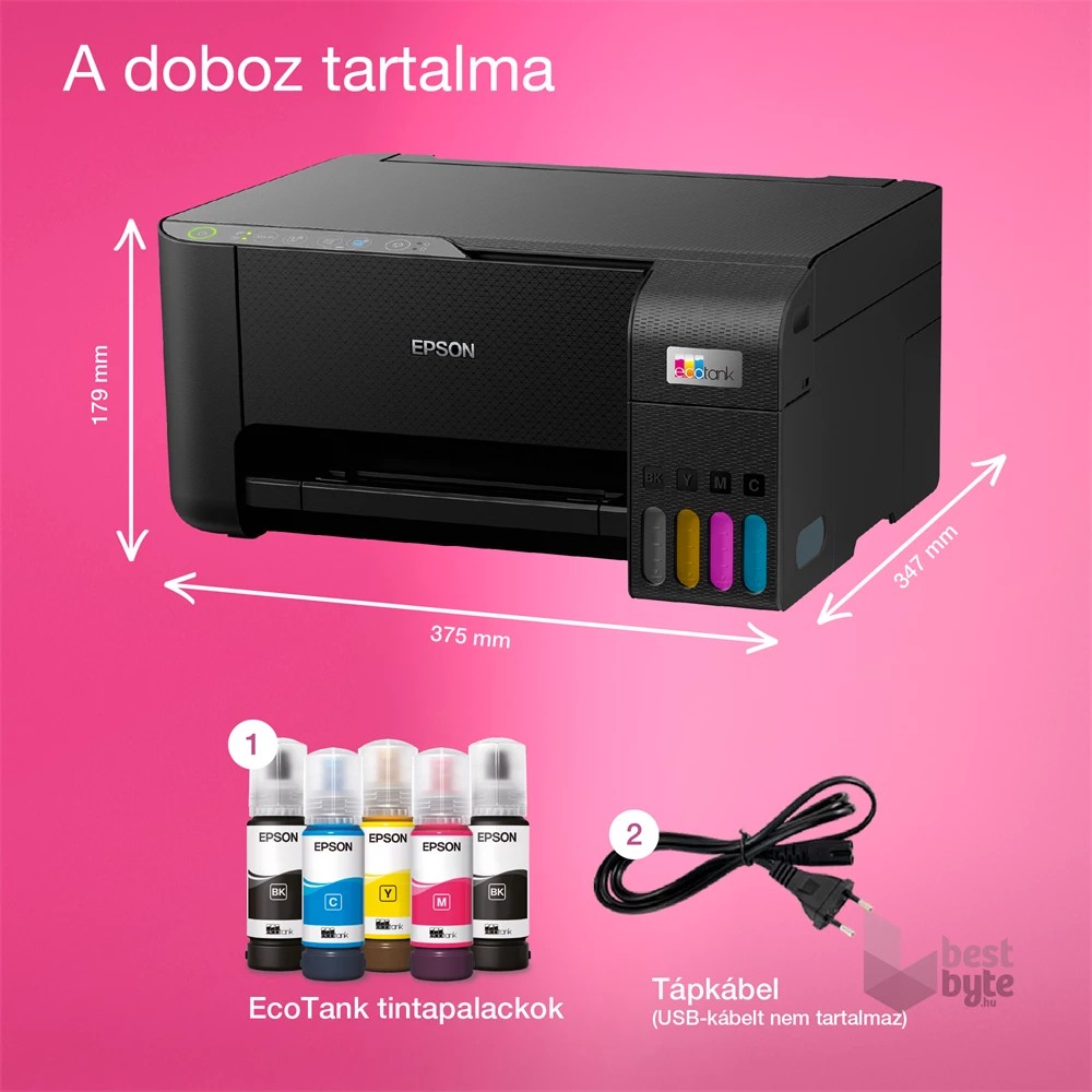 Epson EcoTank L3270 színes nyomtató MFP, WiFi/USB, 8100/6500 oldal tinta a dobozban