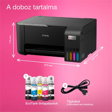 Epson EcoTank L3270 színes nyomtató MFP, WiFi/USB, 8100/6500 oldal tinta a dobozban
