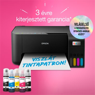 Epson EcoTank L3270 színes nyomtató MFP, WiFi/USB, 8100/6500 oldal tinta a dobozban