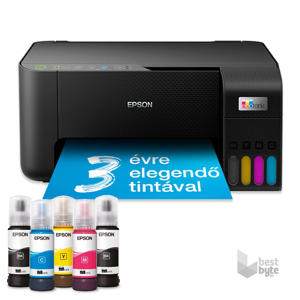 Epson EcoTank L3270 színes nyomtató MFP, WiFi/USB, 8100/6500 oldal tinta a dobozban