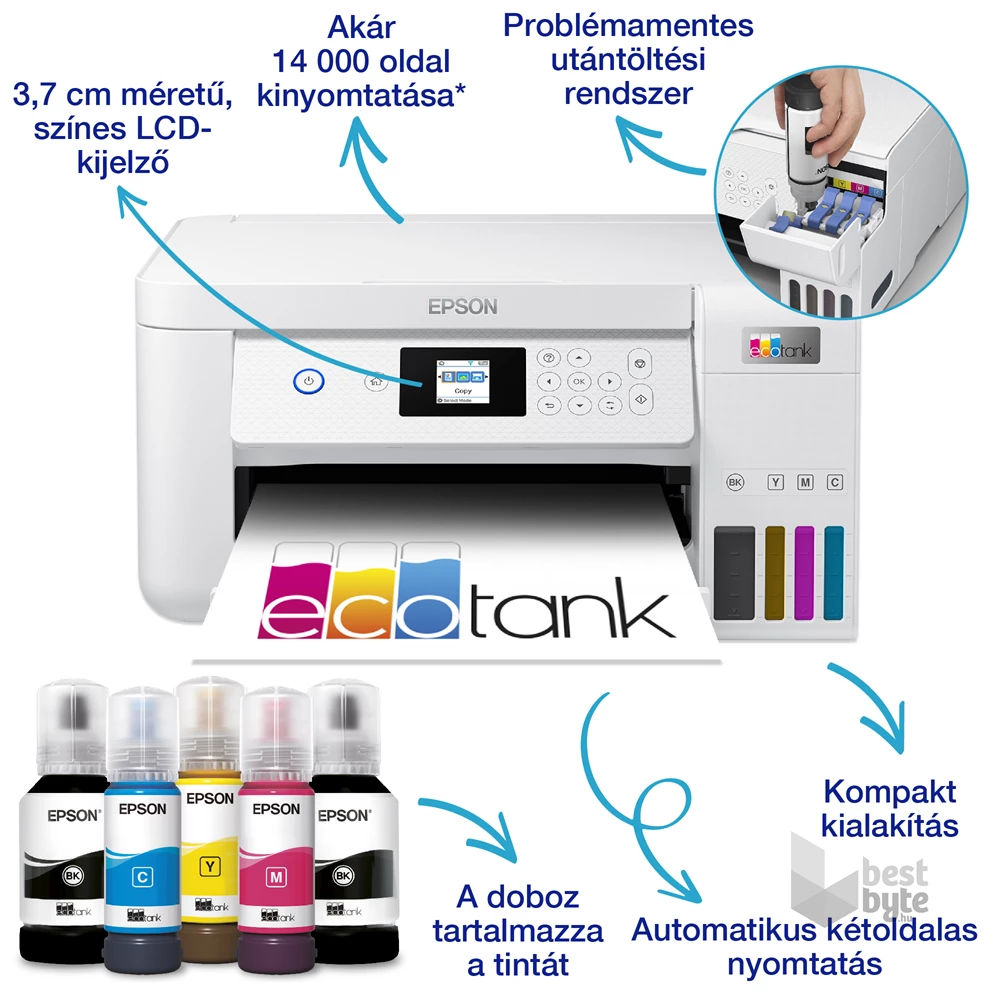 Epson EcoTank L4266 színes tintasugaras fehér multifunkciós nyomtató