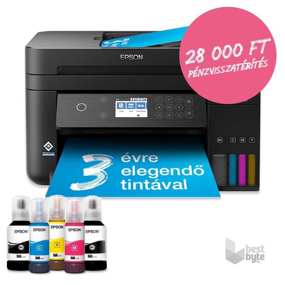 Epson EcoTank L6270 színes nyomtató MFP, Duplex, WiFi/USB/LAN, 14 000/5200 oldal tinta a dobozban