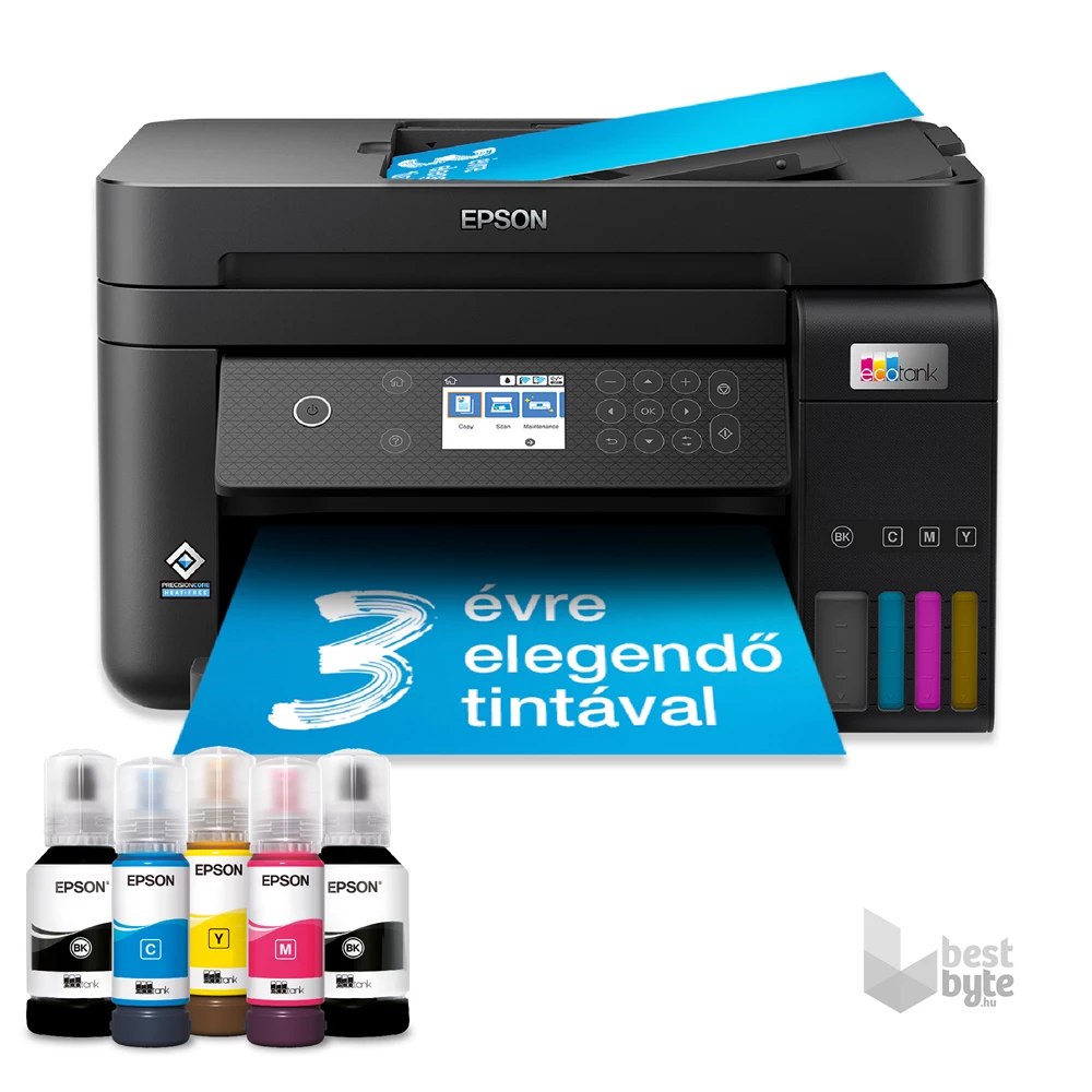 Epson EcoTank L6270 színes nyomtató MFP, Duplex, WiFi/USB/LAN, 14 000/5200 oldal tinta a dobozban