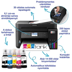 Epson EcoTank L6270 színes nyomtató MFP, Duplex, WiFi/USB/LAN, 14 000/5200 oldal tinta a dobozban