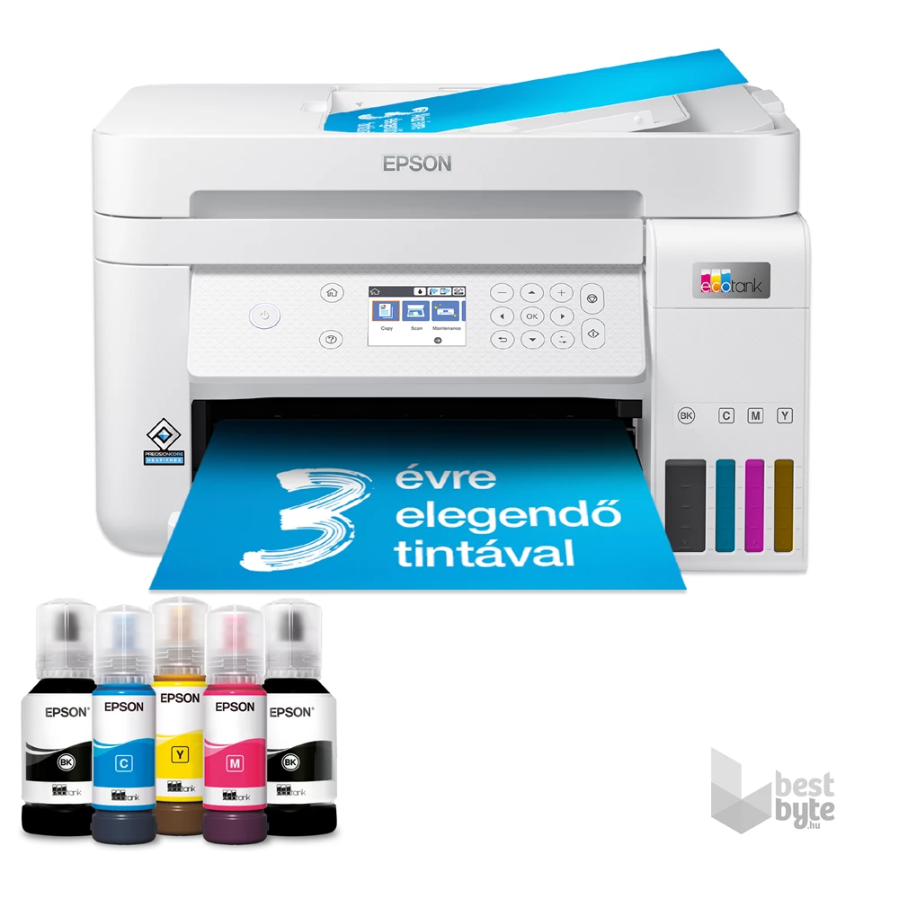 Epson EcoTank L6276 színes nyomtató MFP, Duplex, WiFi/USB/LAN, 14 000/5200 oldal tinta a dobozban