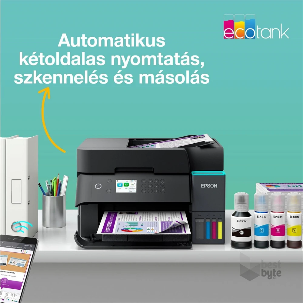 Epson EcoTank L6370 (A4, 35 lap/perc, Full duplex, ADF, USB/LAN/Wifi) színes tintasugaras multifunkciós nyomtató