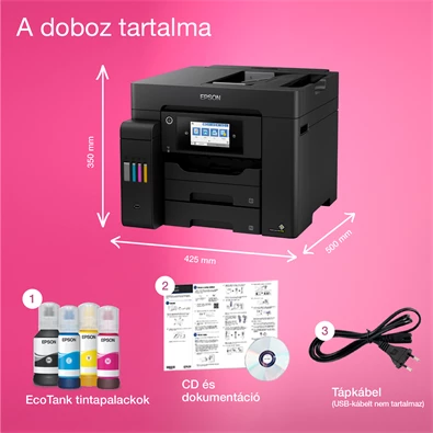 Epson EcoTank L6550 színes nyomtató MFP, Duplex, WiFi/USB/LAN, 14 000/5200 oldal tinta a dobozban