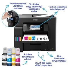 Epson EcoTank L6550 színes nyomtató MFP, Duplex, WiFi/USB/LAN, 14 000/5200 oldal tinta a dobozban