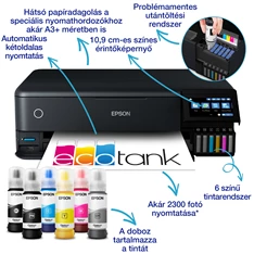 Epson EcoTank L8180 fotónyomtató MFP, WiFi/USB/LAN, 1800 fotóra elegendő tinta a dobozban