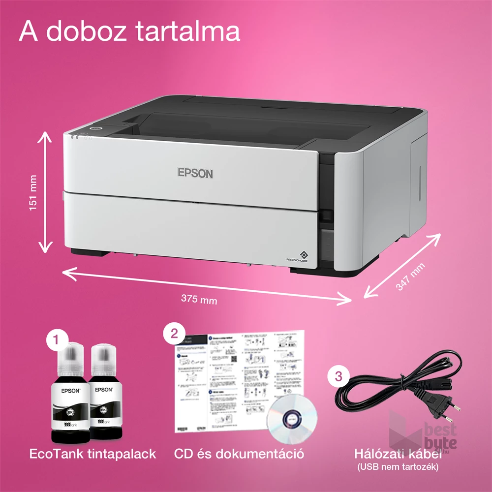 Epson EcoTank M1170 A4 duplex LAN/WIFI mono tintasugaras nyomtató