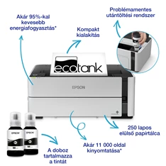 Epson EcoTank M1170 A4 duplex LAN/WIFI mono tintasugaras nyomtató