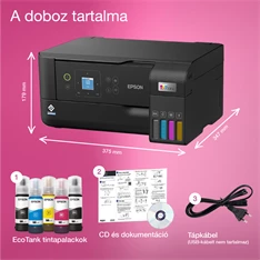 Epson EcoTank L3560 színes nyomtató MFP, WiFi/USB, 6600/5900 oldal tinta a dobozban