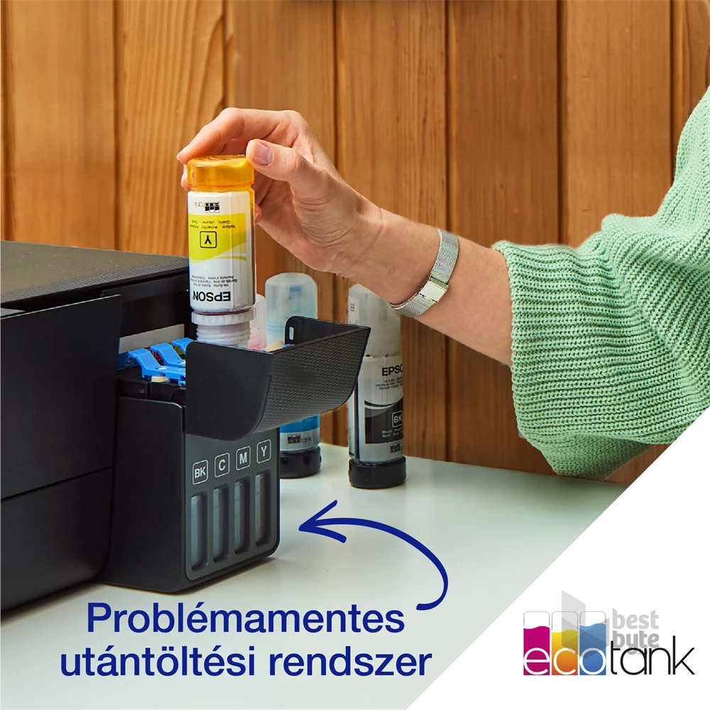 Epson EcoTank L3560 színes nyomtató MFP, WiFi/USB, 6600/5900 oldal tinta a dobozban