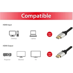 Equip 119386 (HDMI2.1 kábel, apa/apa, 8K/60Hz, 15m) kábel