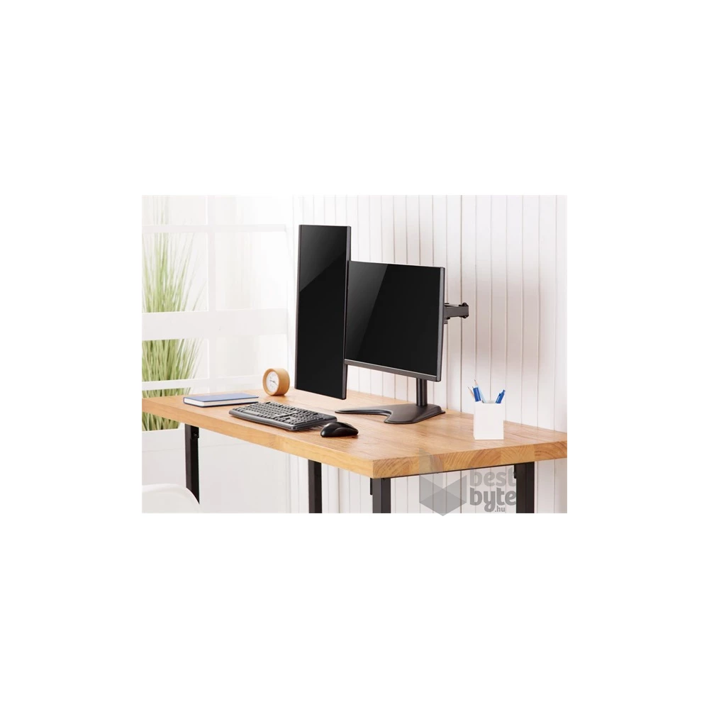 Equip 650123 17"-32" forgatható, dönthető fekete asztali monitor konzol