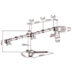 Equip 650125 17"-27"  forgatható, dönthető fekete asztali monitor konzol
