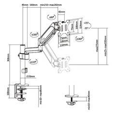 Equip 650132 13"-32" forgatható, dönthető fekete asztali monitor konzol