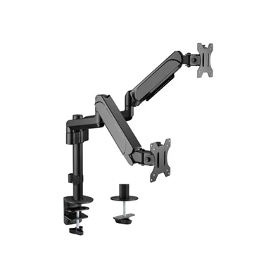 Equip 650133 17"-32" forgatható, dönthető fekete dual asztali monitor konzol