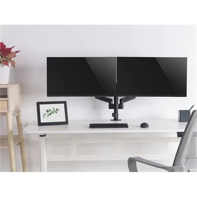 Equip 650133 17"-32" forgatható, dönthető fekete dual asztali monitor konzol