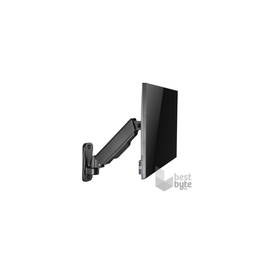 Equip 650136 17"-32",1 monitor, dönthető, forgatható, állítható magasság, Max.: 9kg, fekete fali monitor tartó konzol