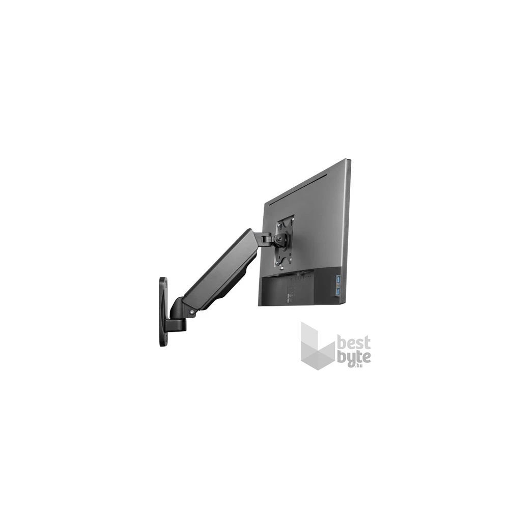 Equip 650136 17"-32",1 monitor, dönthető, forgatható, állítható magasság, Max.: 9kg, fekete fali monitor tartó konzol